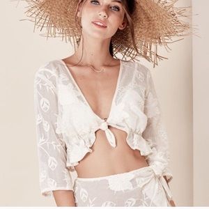 For Love and Lemons Ritz Lace Crop Small
